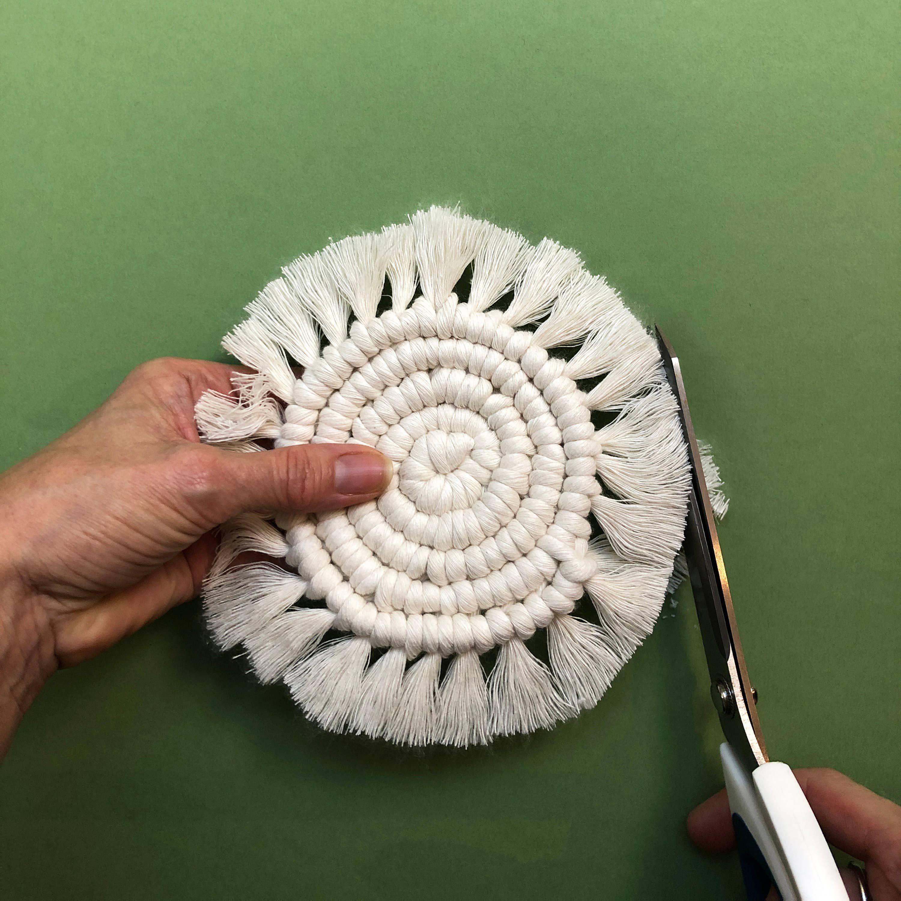 Macrame Coaster Kit in Yellow, Navy and White