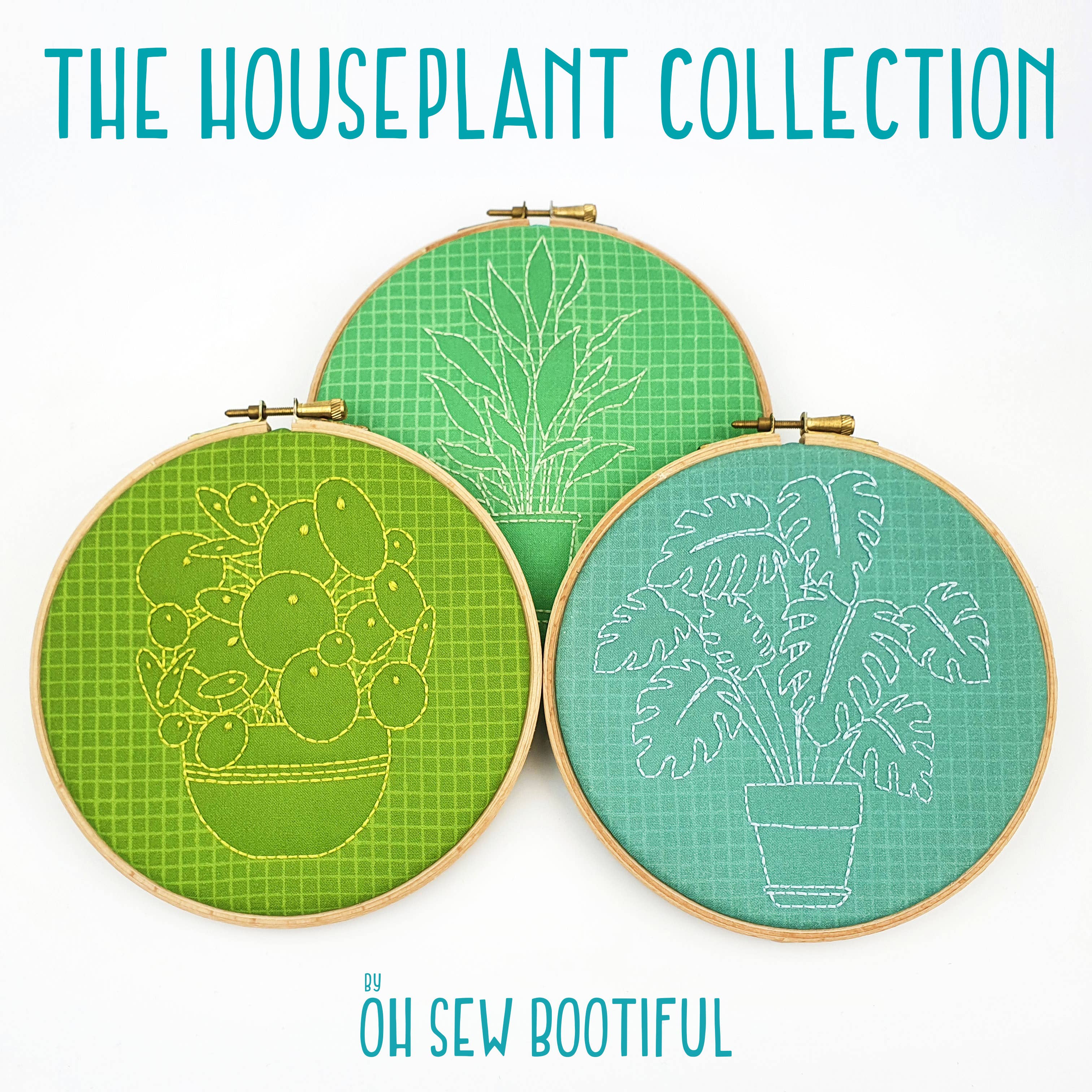 Houseplant Pilea Botanical Handmade Embroidery Kit Hoop Art