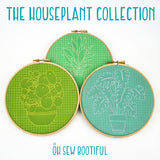 Houseplant Pilea Botanical Handmade Embroidery Kit Hoop Art