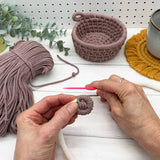 Macrame Kit, Baskets - Mauve - Learn to make a set of three