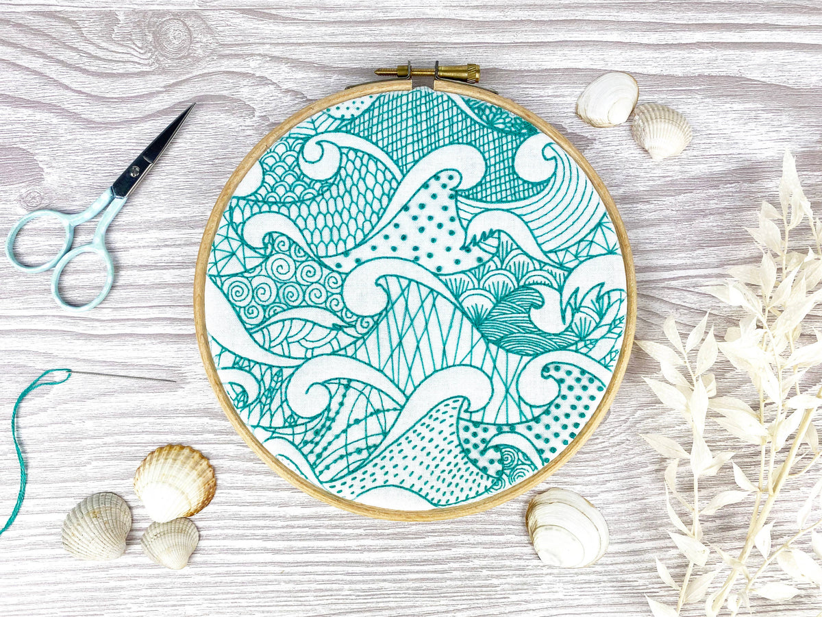 Stormy Seas Handmade Embroidery Kit Hoop Art