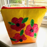 Poppy appliqué zipper pouch pattern