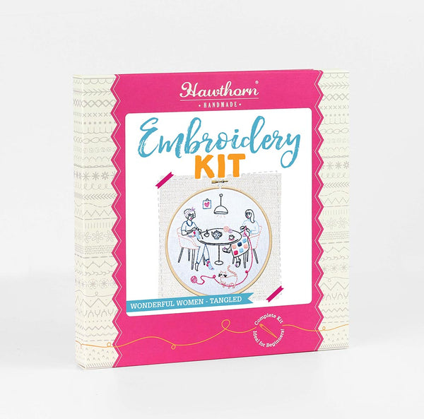 the embroidery kit packaging box on a white back ground