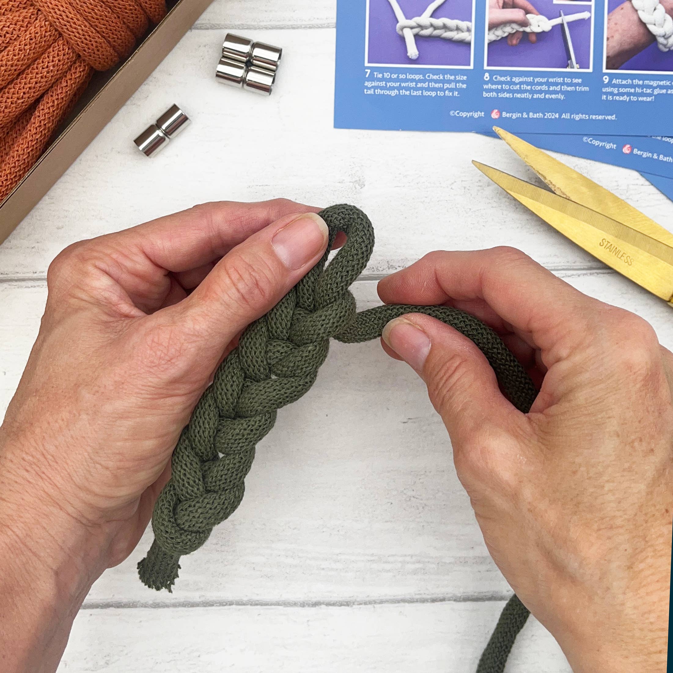 Macrame Rope Jewellery Kit in Terracotta, Avocado and White