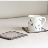 Slow Stitched Linen Coasters Kit, Sewing Project, Craft Kit