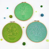 Houseplant Pilea Botanical Handmade Embroidery Kit Hoop Art