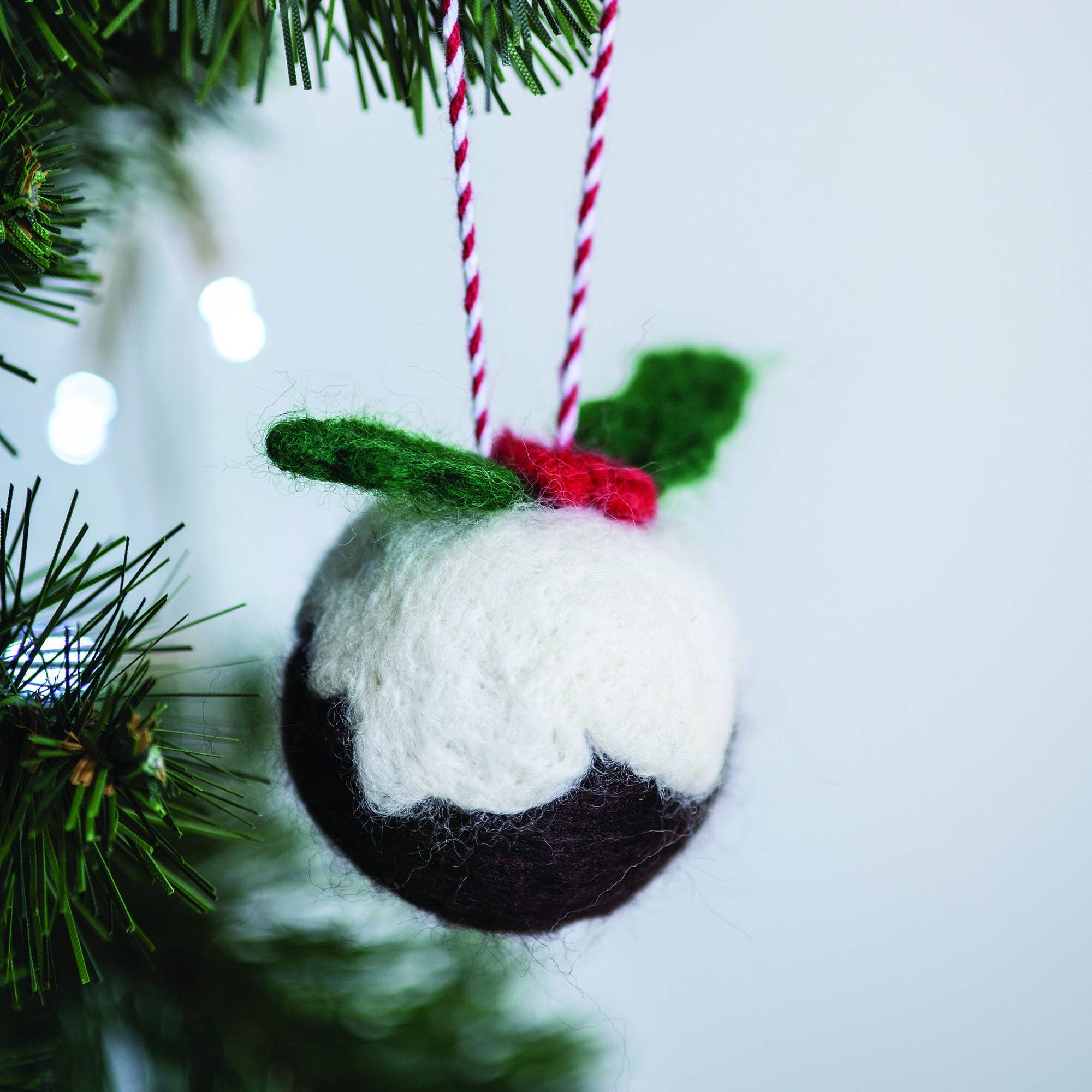 Needle Felting Kit Christmas Puddings - Make TWO decorations