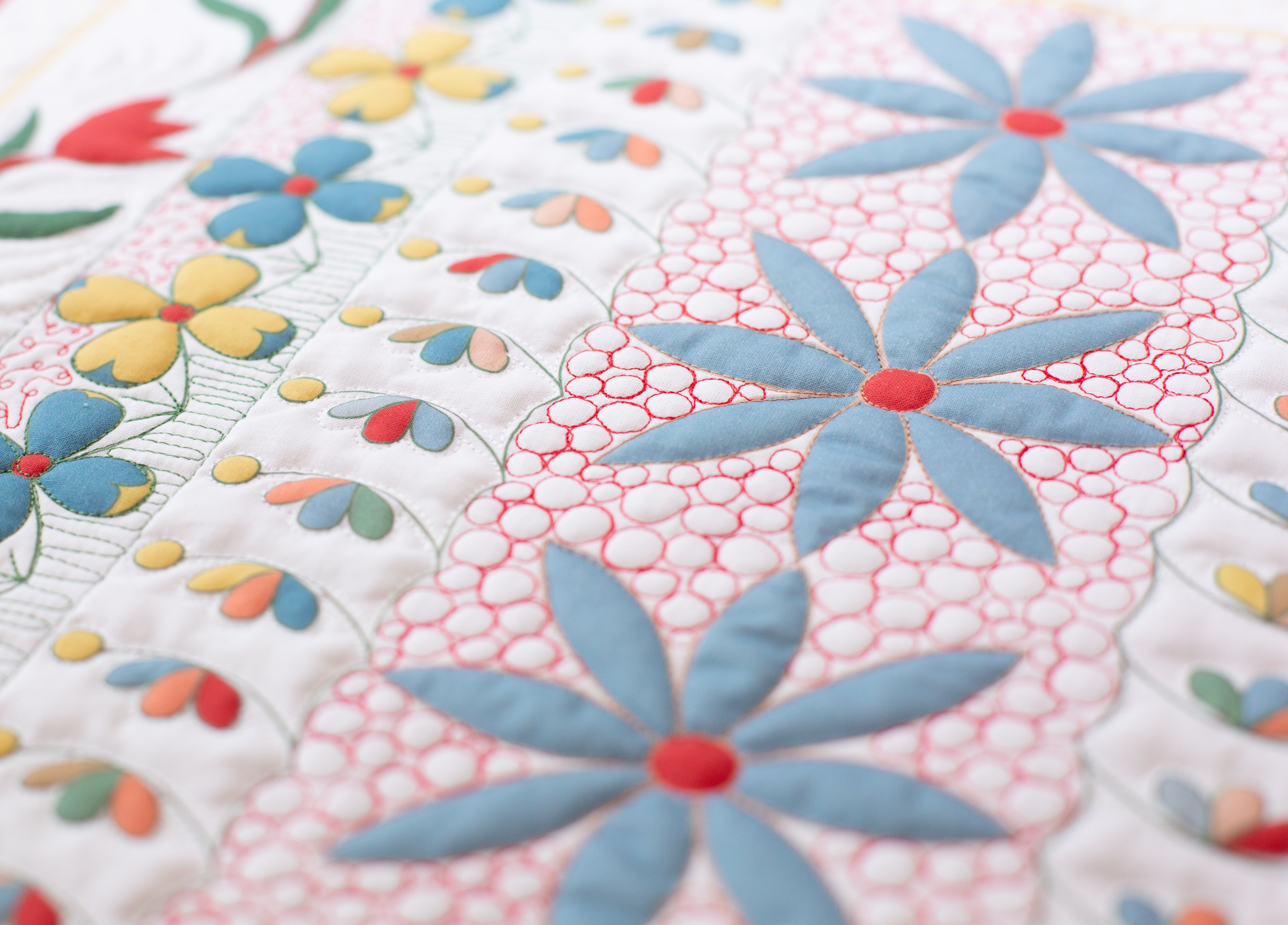 Decorative Floral Quilting Panel | Free motion quilting kit