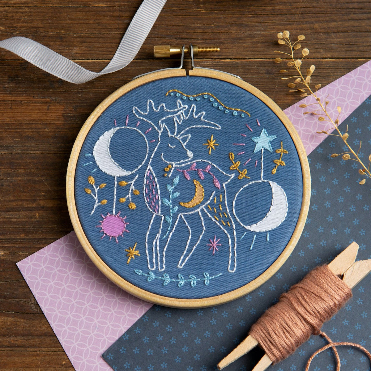 Celestial Deer Mini Embroidery Kit