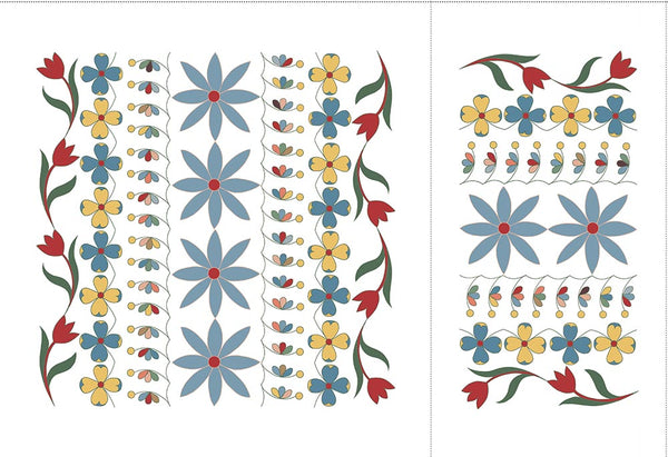 Pattern Box Decorative Floral Free Motion Quilting Kit in Heritage Blue