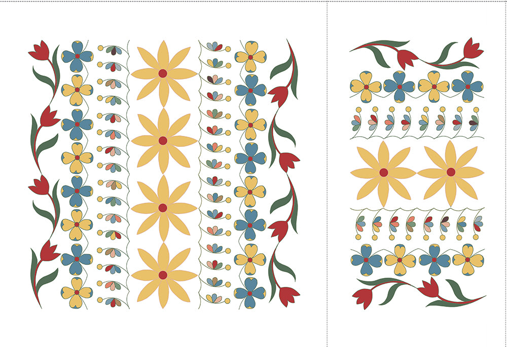 Decorative Floral Quilting Panel | Free motion quilting kit