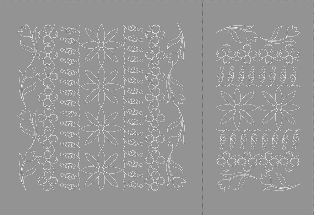 Decorative Floral Quilting Panel | Free motion quilting kit