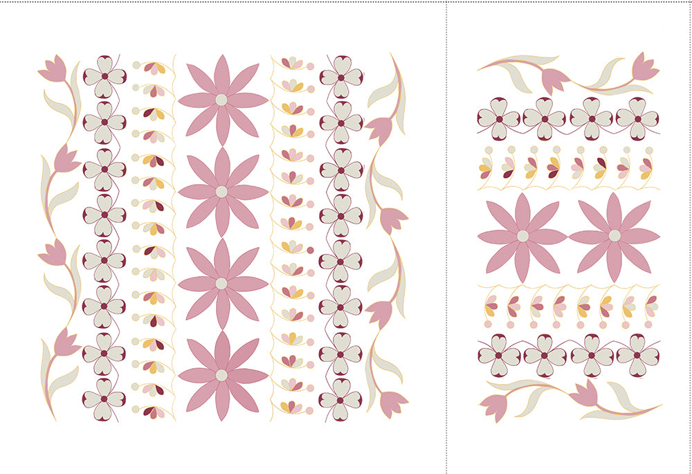 Decorative Floral Quilting Panel | Free motion quilting kit