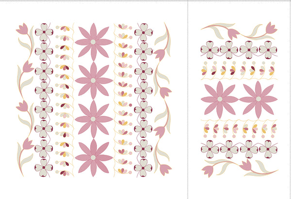 Pattern Box - Decorative Floral Quilting Panel
