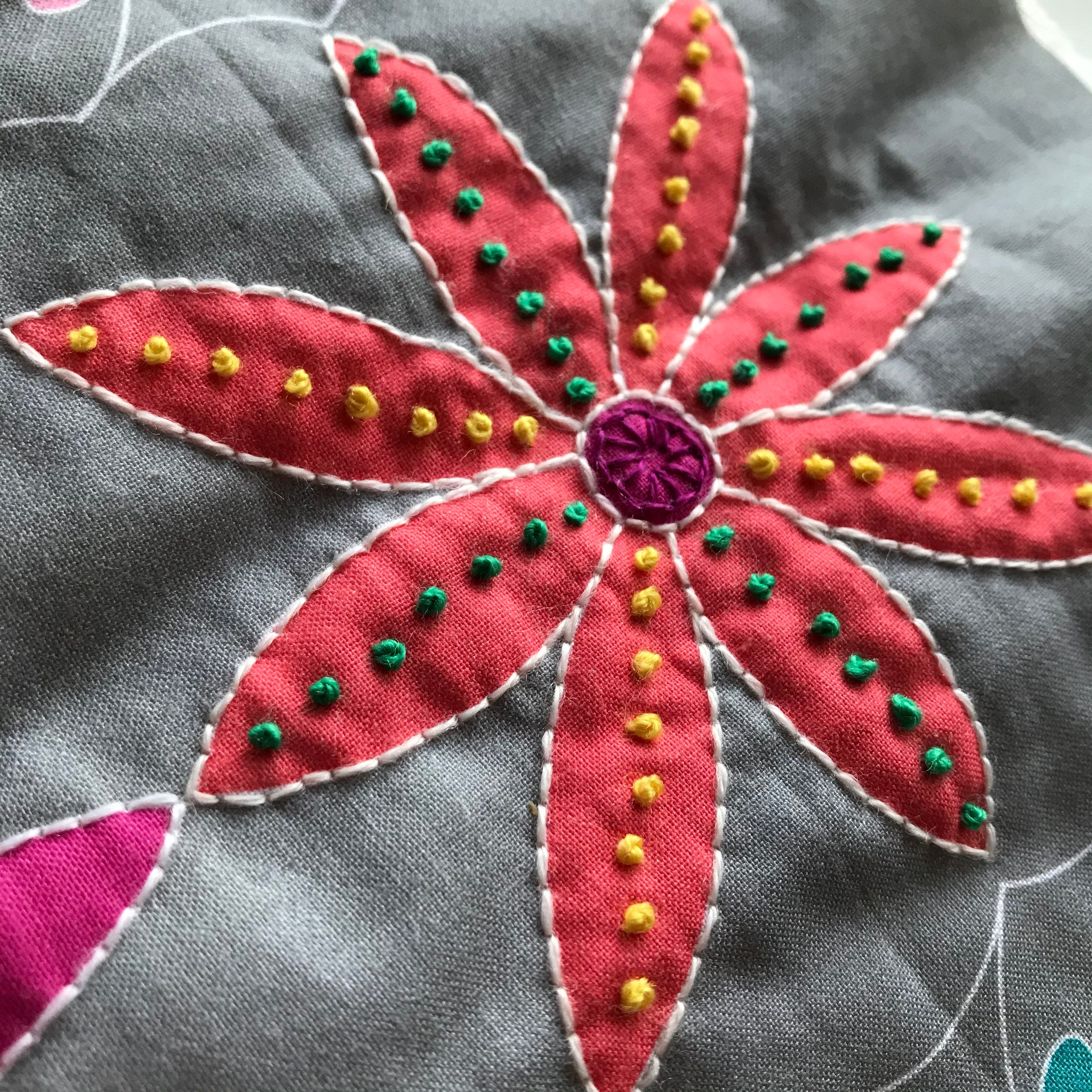 Decorative Floral Quilting Panel | Free motion quilting kit