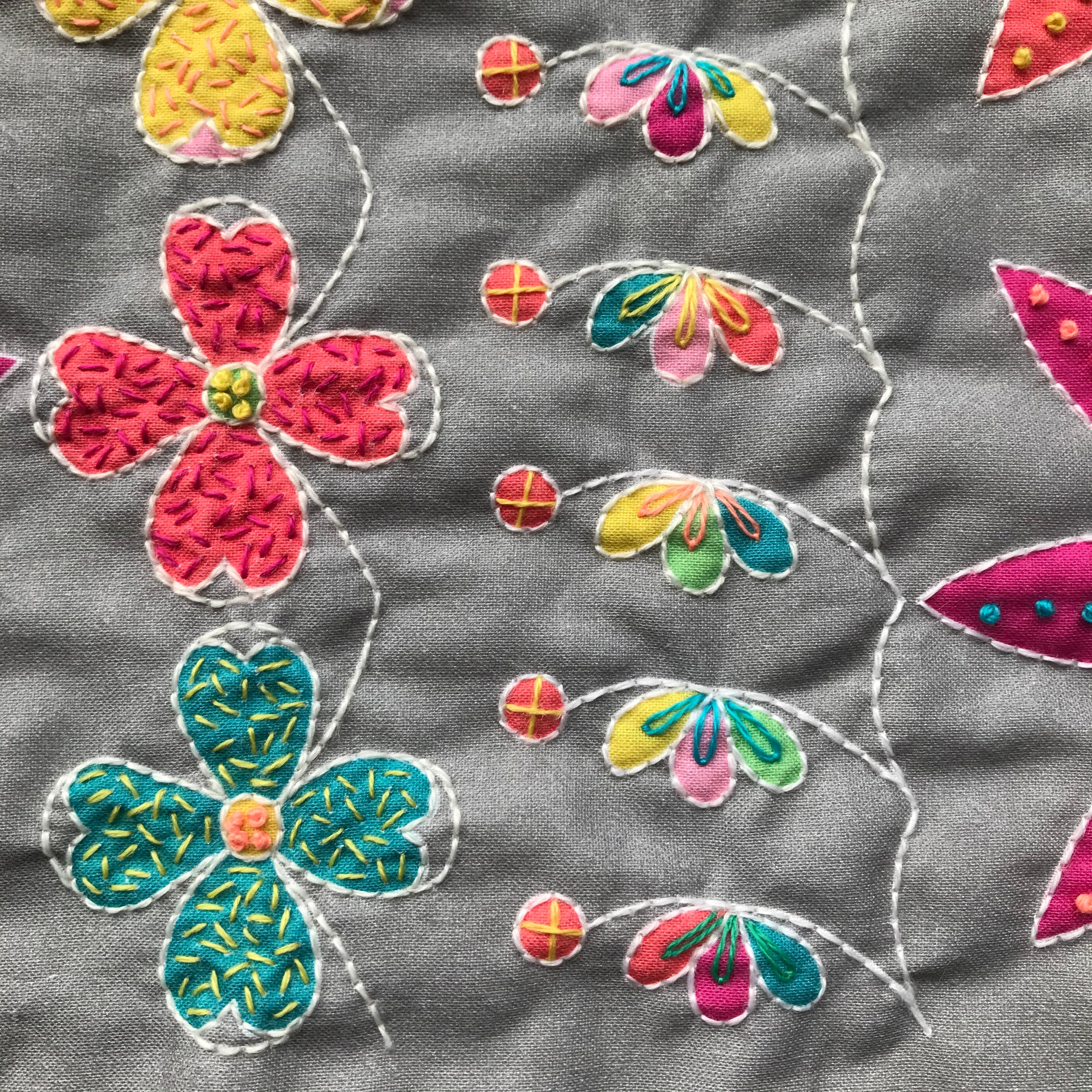 Decorative Floral Quilting Panel | Free motion quilting kit