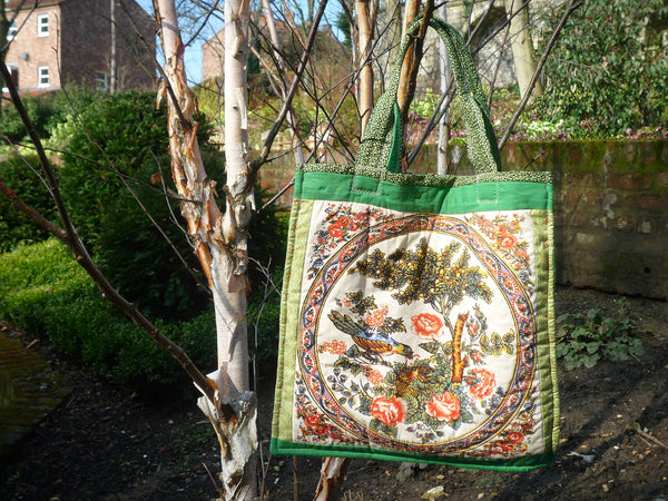 Vintage Chintz panel used to make a tote bag