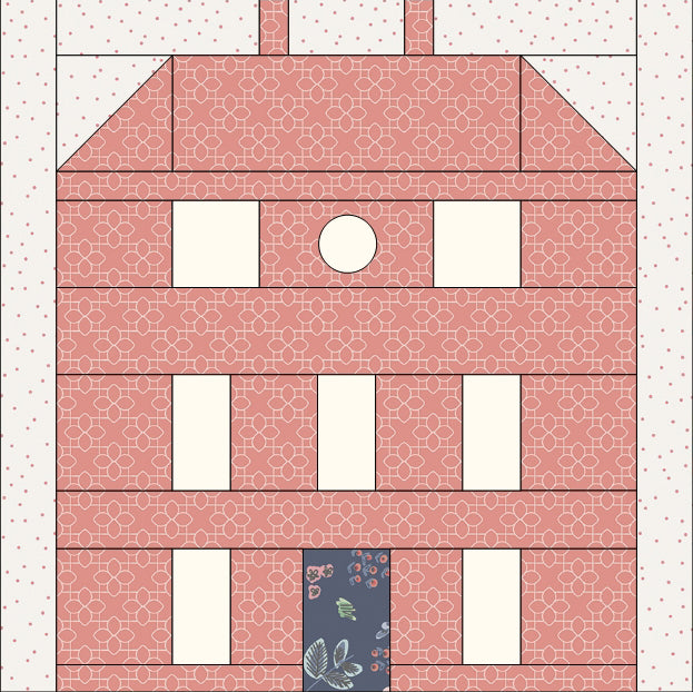 Copy Blocks Pattern House Red Manor House Pattern House Block – Quiltworks