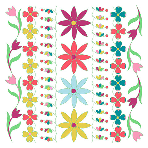 Pattern Box Decorative Floral Free Motion Quilting Kit - Folk Art