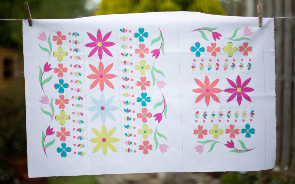 Decorative Floral Quilting Panel | Free motion quilting kit