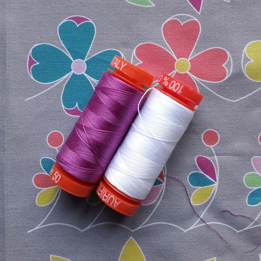 Pattern Box Decorative Floral Free Motion Quilting Kit - Folk Art on Grey