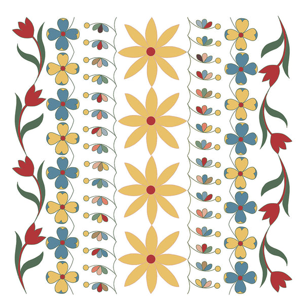 Pattern Box Decorative Floral Free Motion Quilting Kit in Heritage Yellow